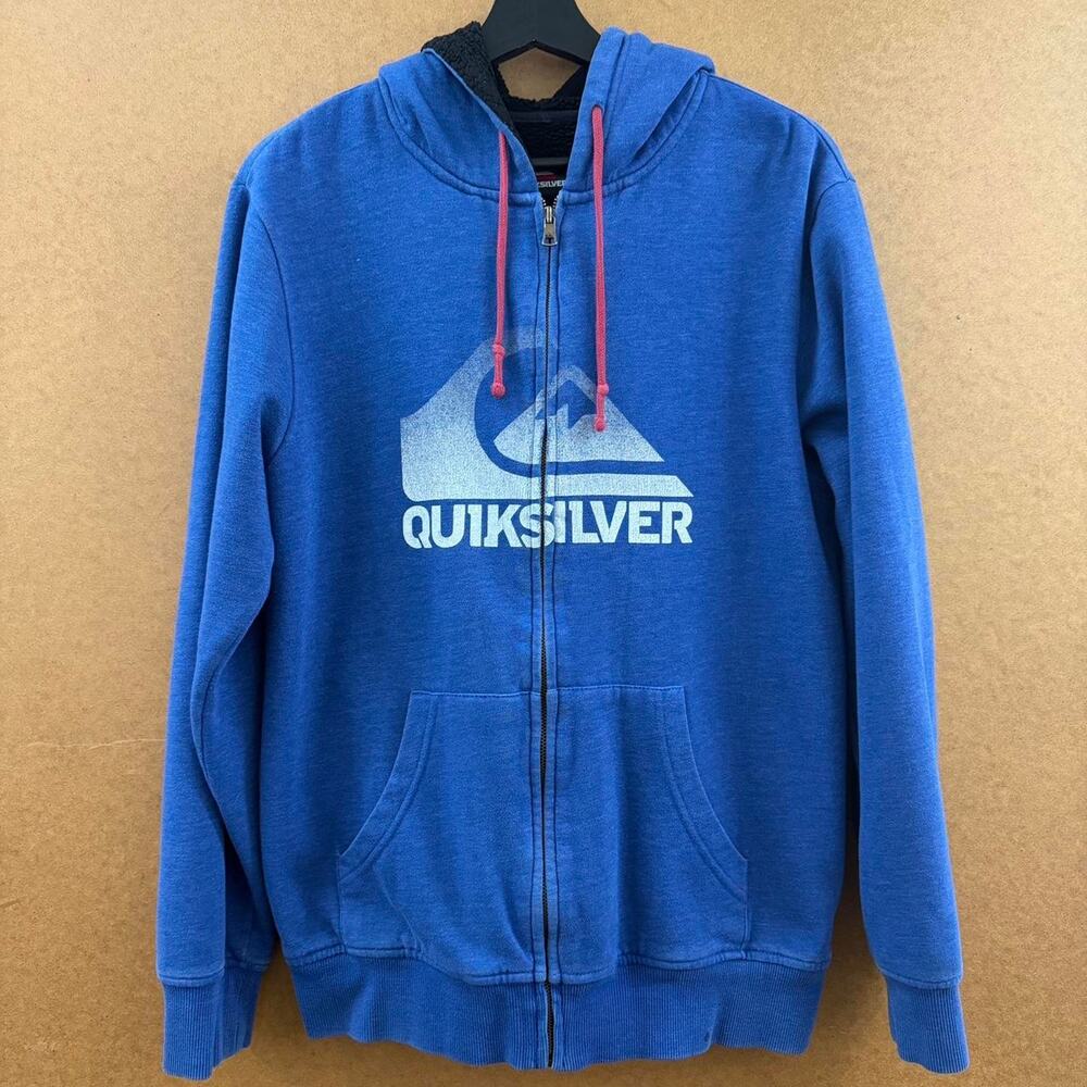 Quiksilver blue sherpa zip up